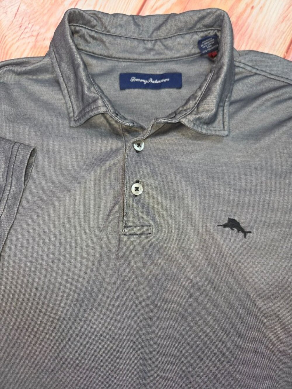 Tommy Bahama Mens Gray Polo Size Large
